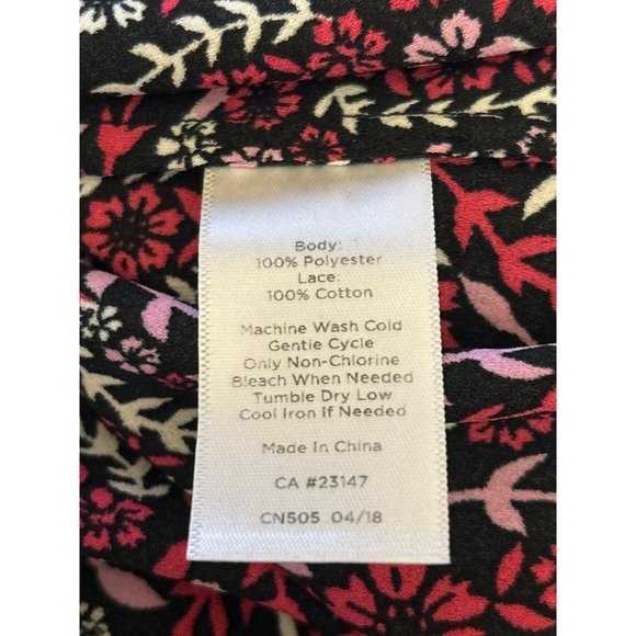 Talbot's Women's Red Pink Floral Blouse Size 2XP Petite Plus Size Long Sleeve - Picture 6 of 6